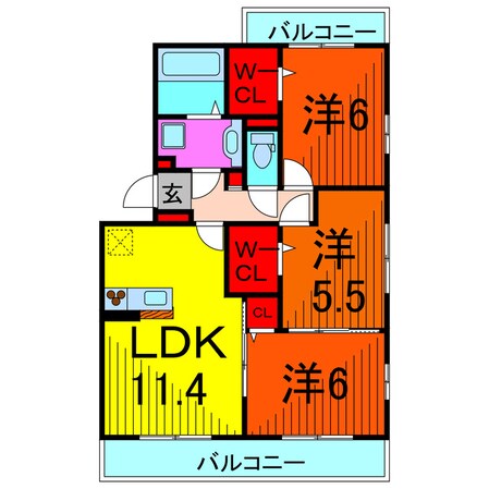 リドアイカ　A棟の物件間取画像